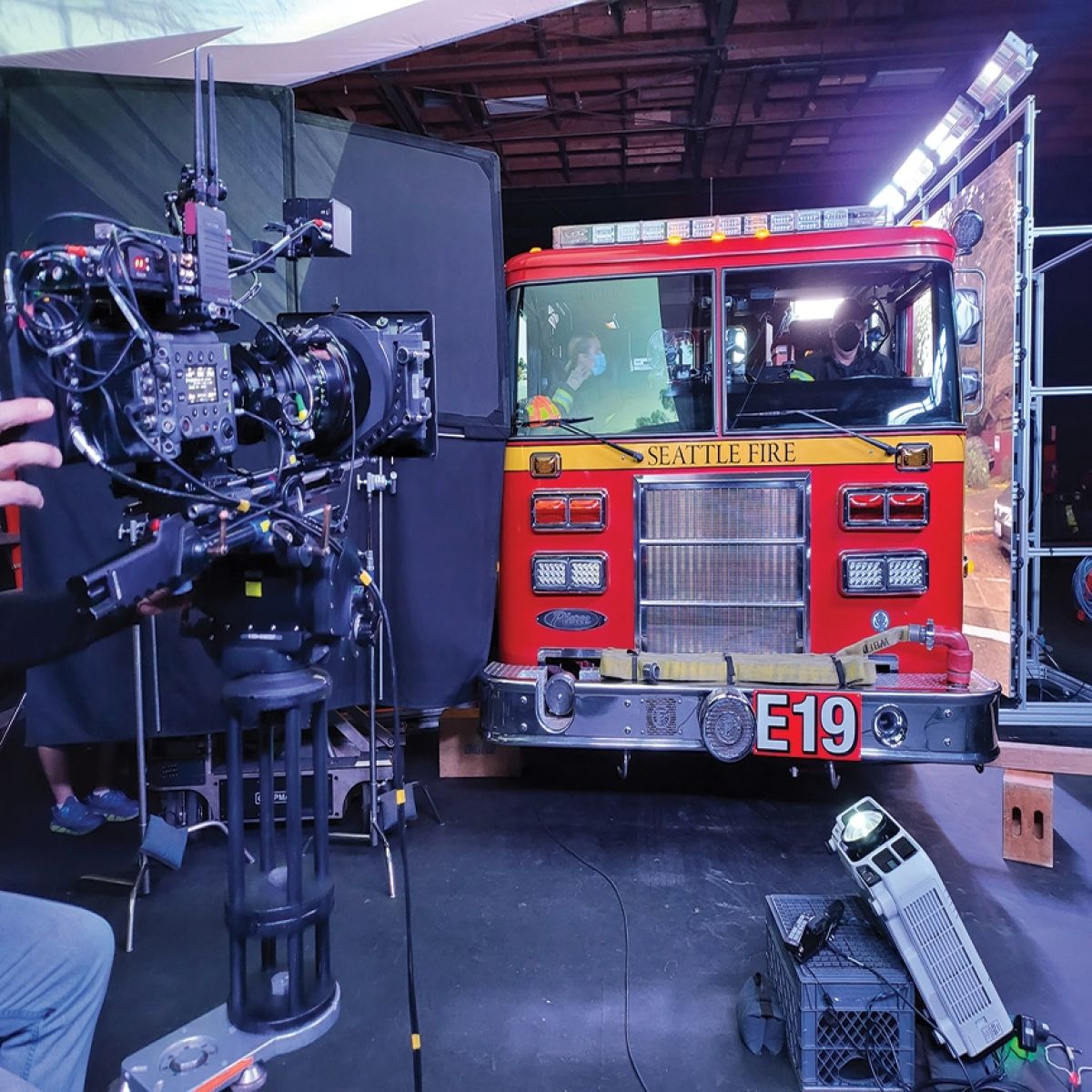 The ABC series Station 19 has adopted in-camera visual effects for driving scenes, with the aid of LED-wall and virtual-production systems at Stargate Studios. (Photo courtesy of Sam Nicholson, ASC.)