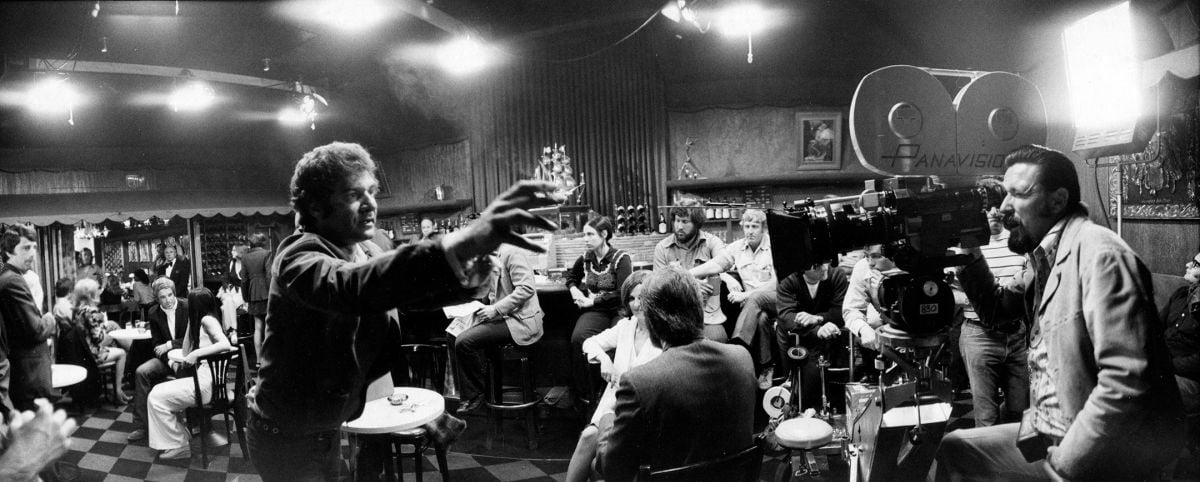 Director Richard Rush pantomimes some action as Kovács checks his shot while filming the San Francisco-set, freewheeling buddy-cop comedy Freebie and the Bean (1974).