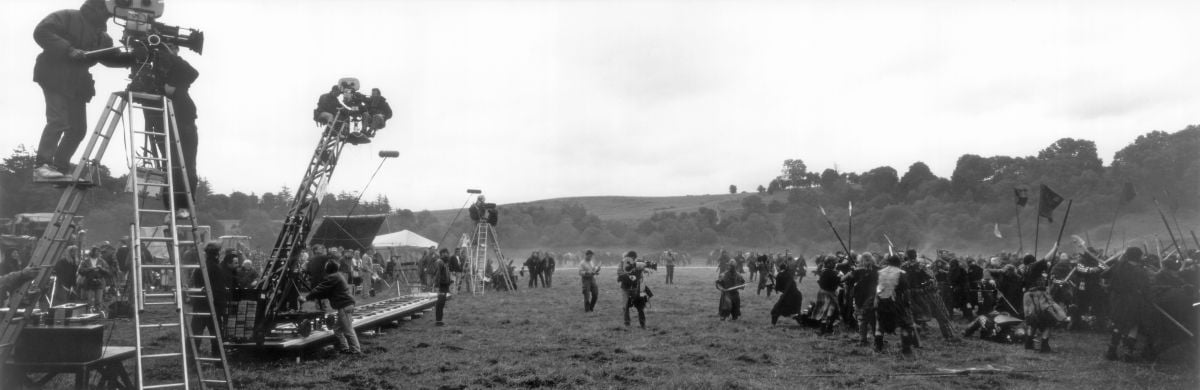 A panoramic shot of the field in Braveheart.