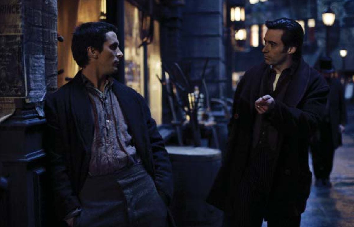 The friendly rivalry between Angier and English magician Alfred Borden (Christian Bale, left) becomes a bitter feud.