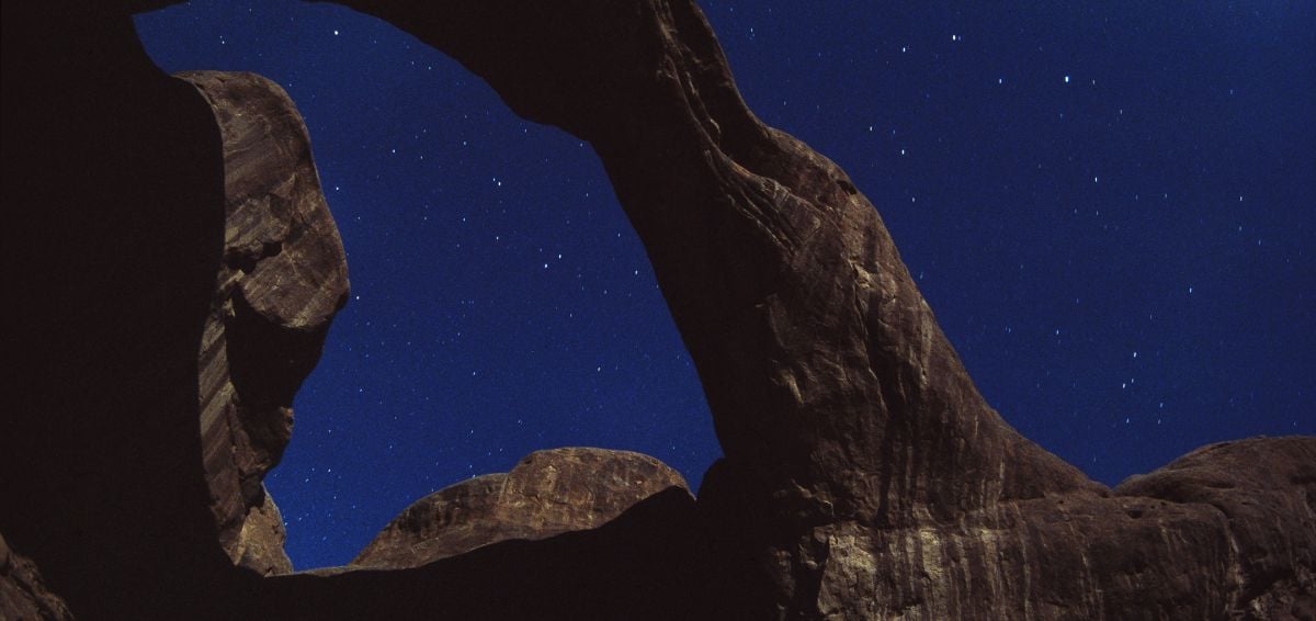 The night sky at Arches National Park in Utah.