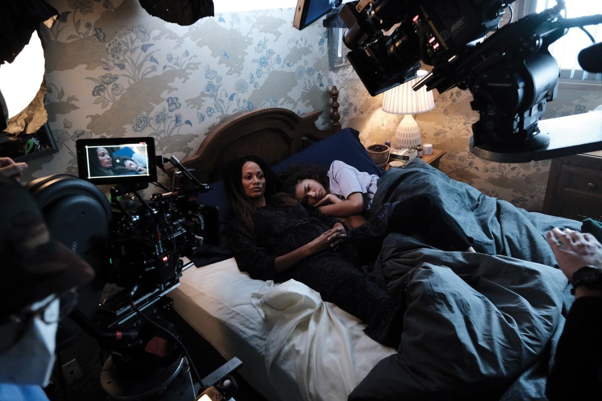 The cameras capture an emotional moment between Rue and her mother, Leslie (Nika King).