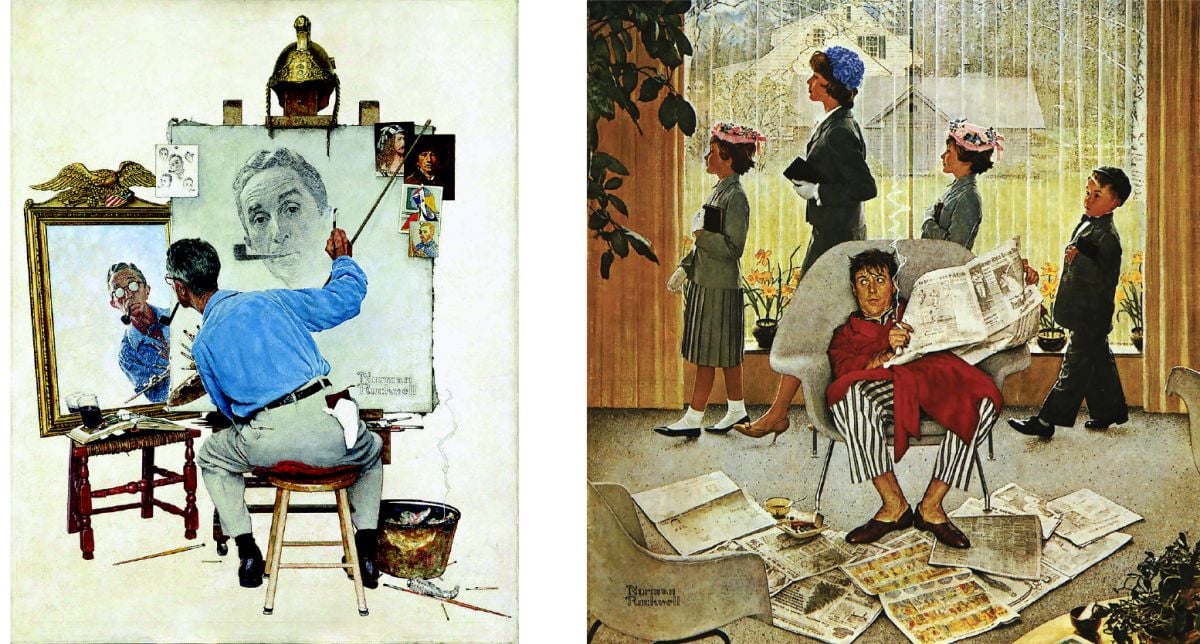 Images 18 - Norman Rockwell’s “Rockwell Painting” and 19 - Norman Rockwell’s “Easter Morning”