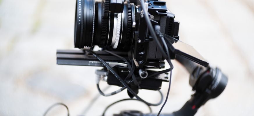 NP Lomography petzval 55 focus coupled mood mounted on gimbal 011