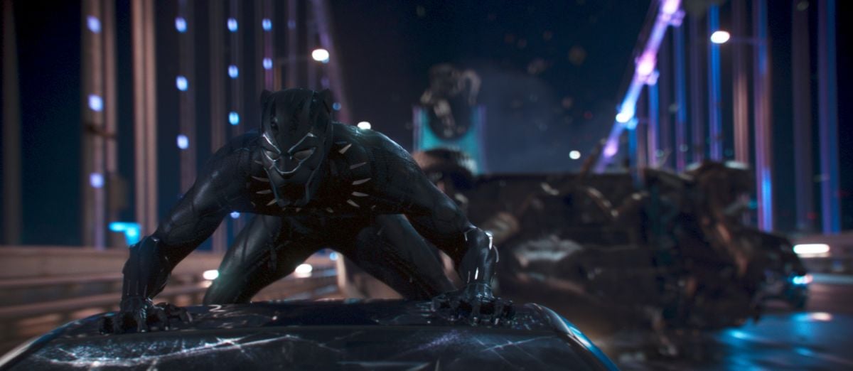 In his full Black Panther garb, T'Challa continues his pursuit.