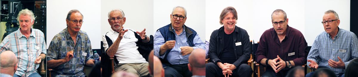 From left are participating ASC panel members Chuck Minsky, Michael D. O'Shea, Donald M. Morgan, George Spiro Dibie, James A. Chressanthis, Nathaniel Goodman and Peter Moss.