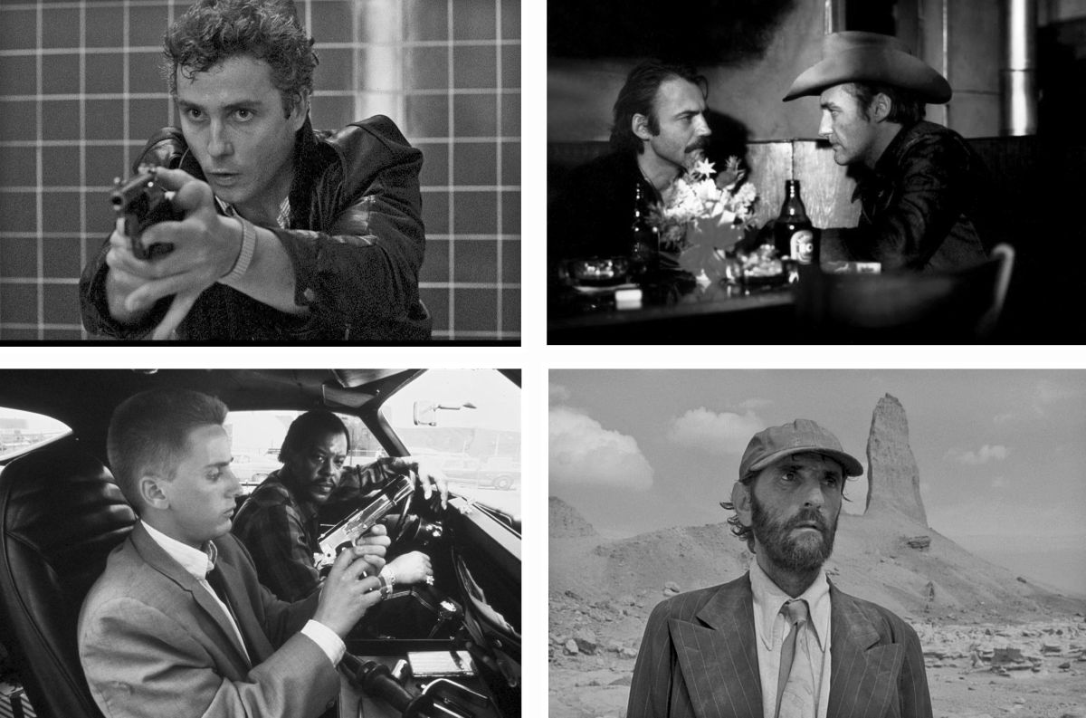 Frequently working in the U.S., Müller brought a distinct, stylized vision of America to the screen with such films as (from top, left) To Live and Die in LA (1985; directed by William Friedkin), The American Friend (1977; Wim Wenders), Paris Texas (1984; Wim Wenders) and Repo Man (1984; Alex Cox).