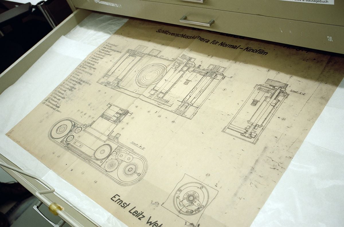 Paydirt: One item seen on the tour was this vintage drawing of first Leica camera. (Photo by James Hills)
