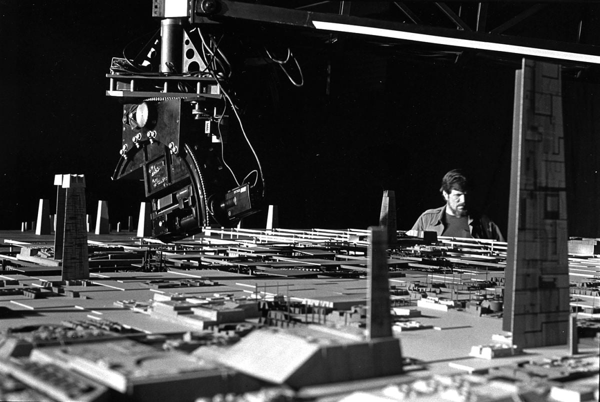 Edlund supervises a motion-control shot during the production of Return of the Jedi (1983; photo courtesy of the cinematographer.)