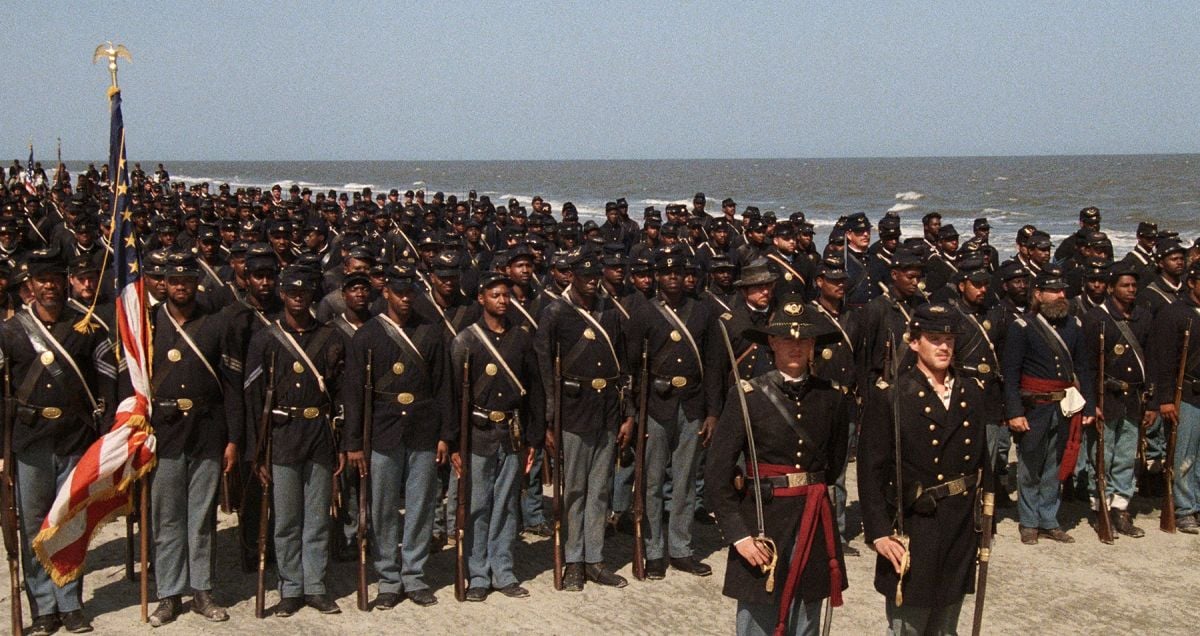 Directed by Edward Zwick, Glory (1989) depicts the exploits of the 54th Massachusetts Infantry Regiment, the Union Army's second African-American regiment in the American Civil War.