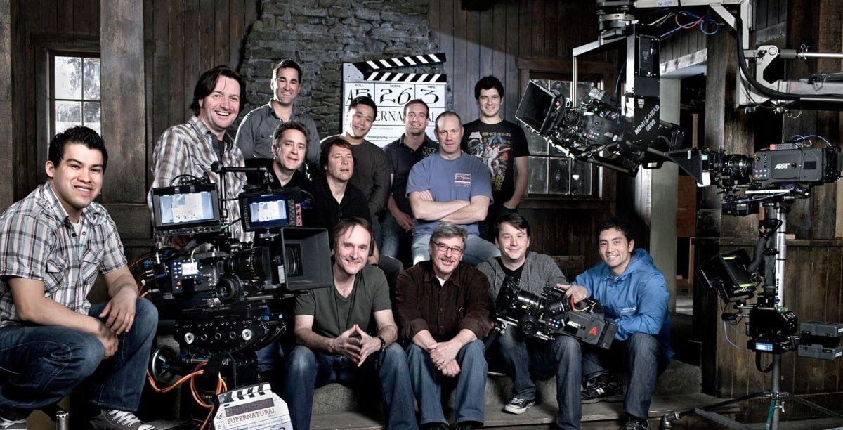 The camera team from Season 6 in 2010-’11 included (from left, front row) 2nd AC Jose Manzano, Ladouceur, executive producer/director Robert Singer, 1st AC Matthew Tichenor, 1st AC Dean Webber, (second row) A-camera operator Brad Creasser, 2nd camera/Steadicam operator Tim Monayan, dolly grip Dave Riopel, 2nd AC Peter Hunter, (third row) 2nd camera/Steadicam operator Brian Rose, DIT Ray Wong, dolly grip Steve Gilmore and 2nd AC Rodrigo Carcamo.
