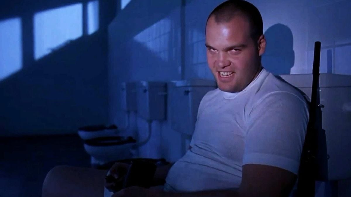 Discovered in the latrine by Joker after lights out, the deranged Pyle is found methodically loading his rifle with live rounds — “...7.62mm, full metal jacket.”