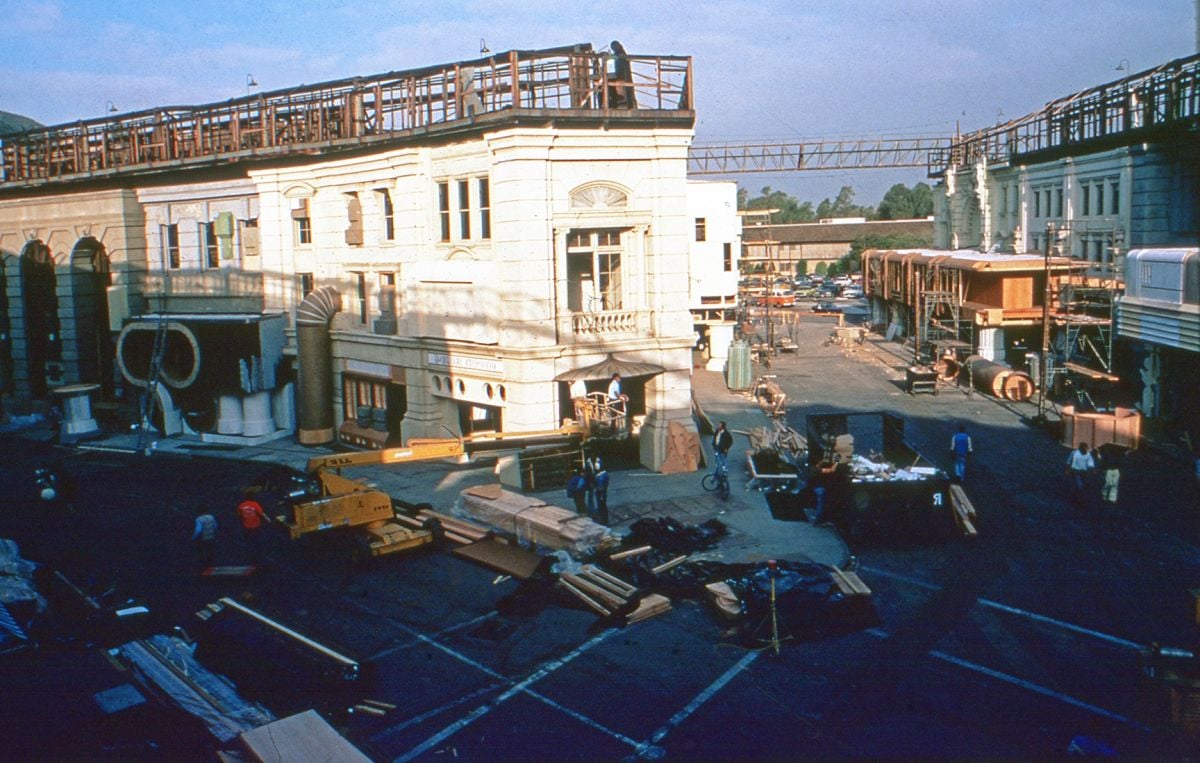 Construction in progress on one of the “New York” streets.