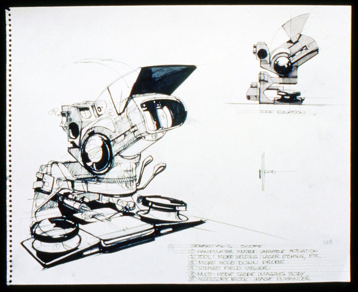Designing Sebastian’s lab required additional components, including this microscope-like device.