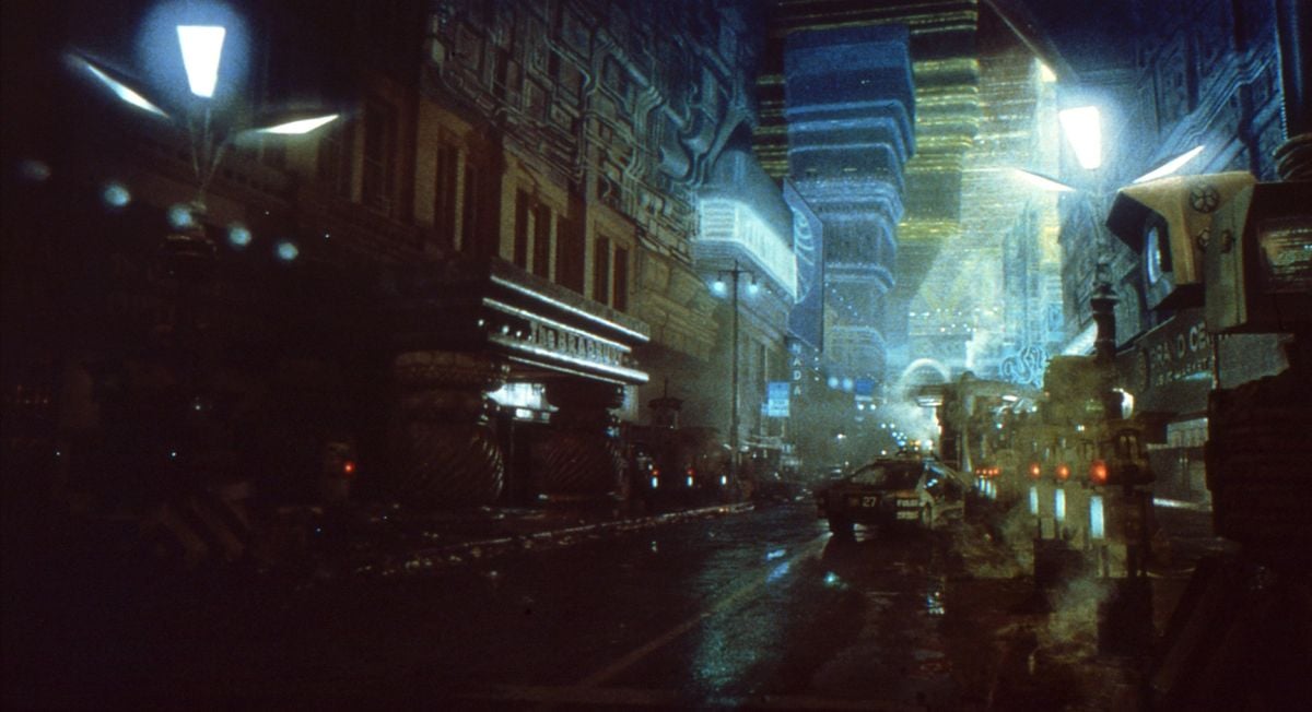 Smoke and rain effects helped tie together live-action photography and matte paintings.
