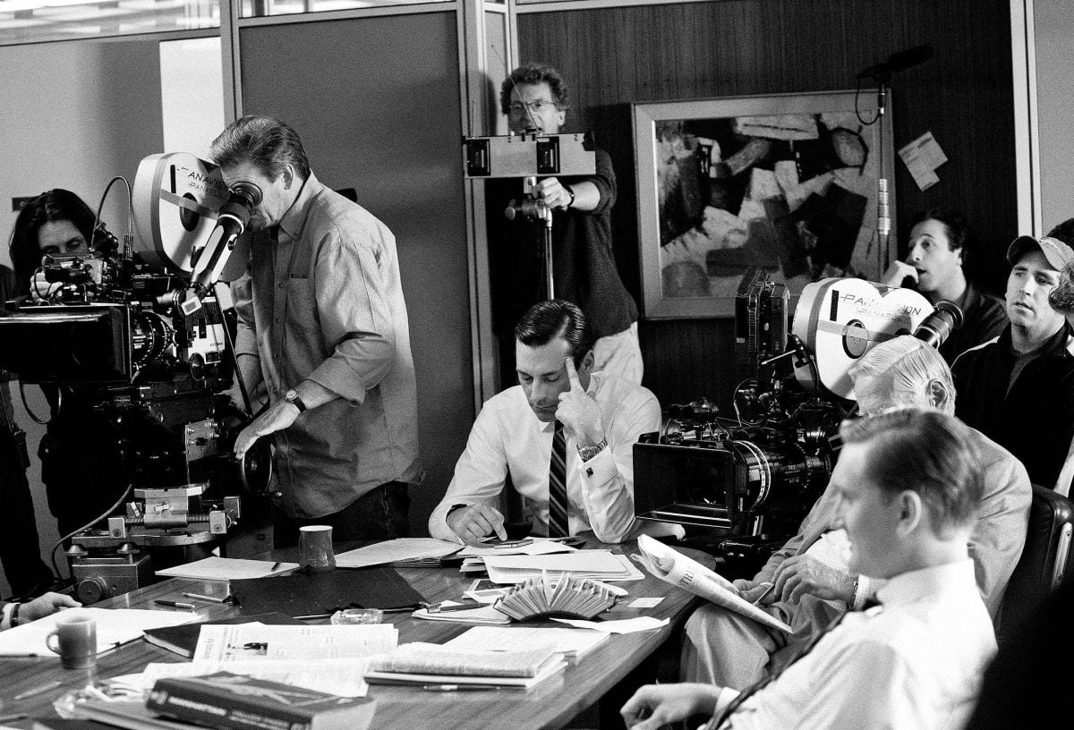 Shooting an episode of Mad Men, filmed at the Los Angeles Center Studios. Making its debut in 2007, the drama brought aboard a series of talented cinematographers over seven seasons, including ASC members Phil Abraham (who would also direct 15 episodes), Chris Manley, Frank G. DeMarco, Steve Mason, Bill Roe, Jeffrey Jur and M. David Mullen.