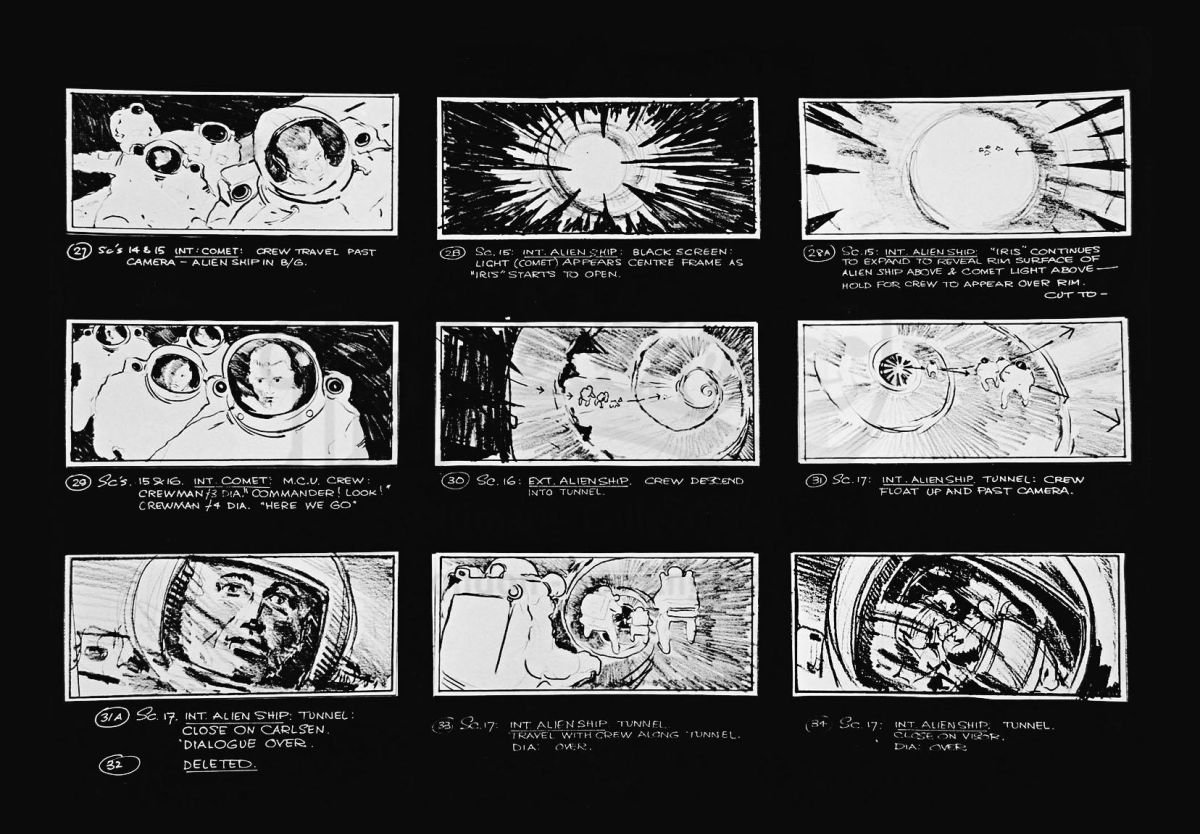 For visual effects supervisor John Dykstra, the extensive scene featuring astronauts investigating an alien spaceship and discovering the film's "space vampires” would be the most complex. It required careful planning in prep, including precise storyboards, and the close collaboration with all other departments.